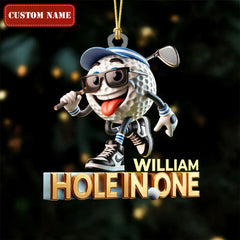 Maxcorners Hole In One Funny Golf Ball Acrylic Ornament, Golf Xmas Ornaments, Golf Christmas Gifts LM1611