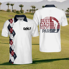 Maxcorners Best Dad By Par Golf Polo Shirt, Mens Golf Shirt, Gift For Golfers