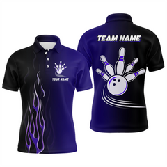Maxcorners Bowling Flame Basic Bowling Team Multicolor Option Customized Name 3D Shirt