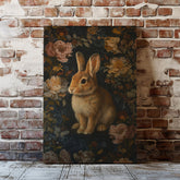 Maxcorners Vintage Rabbit Floral Canvas Print – Wildlife Forest Wall Art LM2611