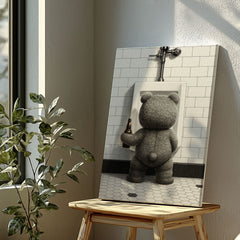 Maxcorners Funny Drunk Bear Canvas Hilarious Bathroom & Man Cave Wall Art LM2611