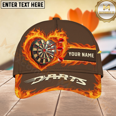 Maxcorners Darts Lover Play Heart Customized Name, Team Name 3D Shirt Personalized Name 3D Cap