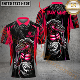 Maxcorners Billiard 8 Ball Crocodile Multicolor Options Personalized Name, Team Name 3D Polo Shirt (4 Colors)