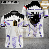 Maxcorners Royal Bowling Champion Multicolor Customized Name, Team Name 3D Shirts| White