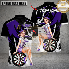 Maxcorners Retro Dart Diva Pin-Up Multicolor Customized Name, Team Name 3D Shirts