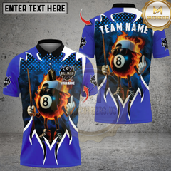 Maxcorners Billiards Flaming 8-Ball Cool Multicolor Customized Name, Team Name 3D Shirts