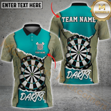 Maxcorners Darts Target Master Multicolor Customized Name, Team Name 3D Polo Shirt