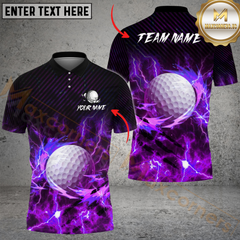 Maxcorners Golf Thunderbolt Multicolor Customized Name, Team Name 3D Shirts