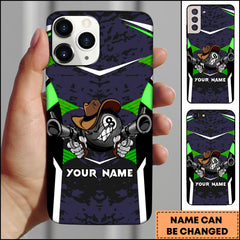 Maxcorners Billiards Green Cowboy 8 Ball Gunslinger Personalized Name Phone Case