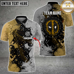 Maxcorners Darts Paint Spider Mutilcolor Options Personalized Name, Team Name 3D Polo Shirt