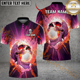 Maxcorners Skull Blast Golf Polo Shirt, Customized Name & Team Name 3D Shirts (4 Colors)