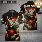 Maxcorners Werewolf Bowling Multicolor Customized Name, Team Name 3D Shirts