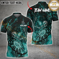 Maxcorners Skeleton Darts Jersey Multicolor Option Customized Name, Team Name 3D Polo Shirt
