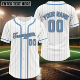 Maxcorners Classic Pinstripe Baseball Jersey For Men Custom Sports Uniform With Name & Number LM2608