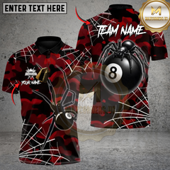 Maxcorners Venom Spider 8 Ball Billiards Custom Polo Team Shirt