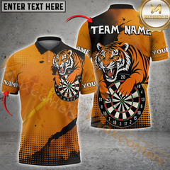 Maxcorners Orange Roar Tiger Darts Jersey Personalized Name 3D Unisex Shirt