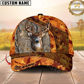 Maxcorners Forest Orange Deer Hunter Personalized Hat 3D Printed Multicolor