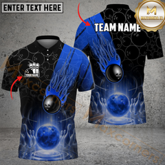 Maxcorners Bowling Crashing Meteor Multicolor Options Personalized Name, Team Name 3D Shirt