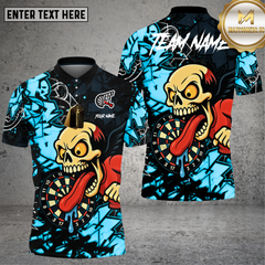 Maxcorners Darts Skull Shirt Street Art Design Multioptions Personalized Name, Team Name Unisex 3D Shirt (4 Colors)