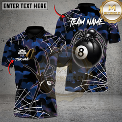 Maxcorners Venom Spider 8 Ball Billiards Custom Polo Team Shirt