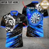 Maxcorners Darts Blazing Lion Multicolor Options Personalized Name, Team Name 3D Shirt