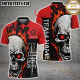 Maxcorners Inferno Skull Dart Warrior Multicolor Personalized Name, Team Name 3D Shirt