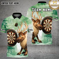 Maxcorners Reindeer Christmas Dartboard Winter Multioptions Personalized Name, Team Name Unisex 3D Shirt (4 Colors)