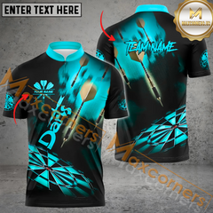 Maxcorners Darts Arrow Flame Mutilcolor Option Customized Name, Team Name 3D Polo Shirt