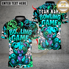 Maxcorners Halloween Bear Bowling Game Multicolor Customized Name, Team Name 3D Shirts