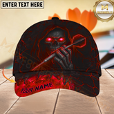 Maxcorners Darts Skull Multicolor Option Personalized Name 3D Cap