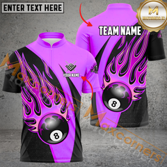 Maxcorners Ball 8 Fire Billiard Jersey Multicolor Option Customized Name, Team Name 3D Polo Shirt