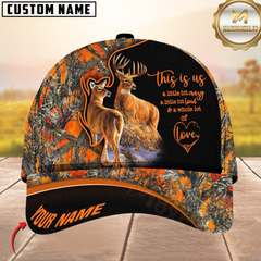 Maxcorners Hunting Deer Couple Camouflage Multicolor Personalized Name 3D Cap