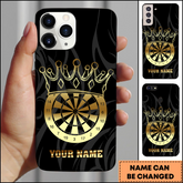 Maxcorners Darts King Crown Gold Personalized Name 3D Phone Case