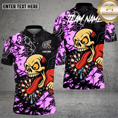 Maxcorners Darts Skull Shirt Street Art Design Multioptions Personalized Name, Team Name Unisex 3D Shirt (4 Colors)