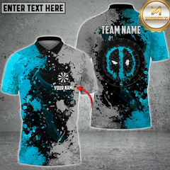 Maxcorners Darts Paint Spider Mutilcolor Options Personalized Name, Team Name 3D Polo Shirt