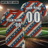 Maxcorners Custom American Flag Men's Baseball Ball Jerseys Patriotic Baseball Shirt For Newborns LM0409