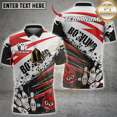 Maxcorners Bowling Funny Cartoon Graffiti Multicolor Customized Name, Team Name 3D Shirts