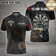 Maxcorners Darts Wolfstrike Customized Name, Team Name 3D Unisex Shirt