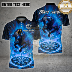 Maxcorners Bowling Flaming Bull Dartboard Fire Theme Multi Options Personalized Name, Team Name 3D Shirt