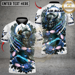 Maxcorners Bowling Demon Samurai With Flower Multicolor Customized Name, Team Name 3D Shirts