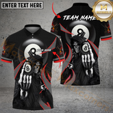 Maxcorners Billiard Ball 8 Playful Reaper Multicolor Options Personalized Name, Team Name 3D Shirt