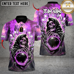 Maxcorners Bowling Reaper’s Strike Multicolor Customized Name, Team Name 3D Shirts