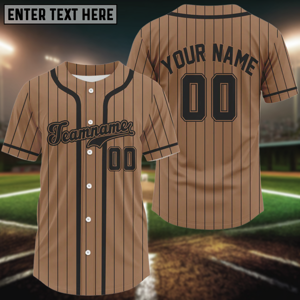 Maxcorners Classic Pinstripe Baseball Jersey For Men Custom Sports Uniform With Name & Number LM2608