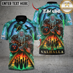 Maxcorners Bowling Strike of Valhalla Viking Thunder Multicolor Customized Name, Team Name 3D Shirts