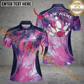 Maxcorners Colorful Splash Bowling Jersey Customized Name, Team Name 3D Shirt For Women