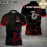 Maxcorners Billiard Ball 8 Leopard Panther Multicolor Customized Name, Team Name 3D Shirt