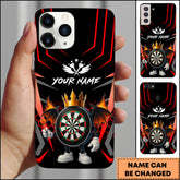 Maxcorners Darts Fire King Crown Dartboard Character Personalized Name Phone Case