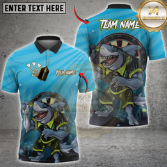 Maxcorners Darts Cool Shark Personalized Name 3D Unisex Shirt