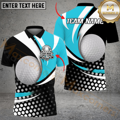 Maxcorners Golf Curved Dot Pattern Multicolor Customized Name, Team Name 3D Shirts