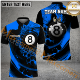 Maxcorners Ball 8 Crown Billiard Jersey Multicolor Options Personalized Name, Team Name 3D Polo Shirt (4 Colors)